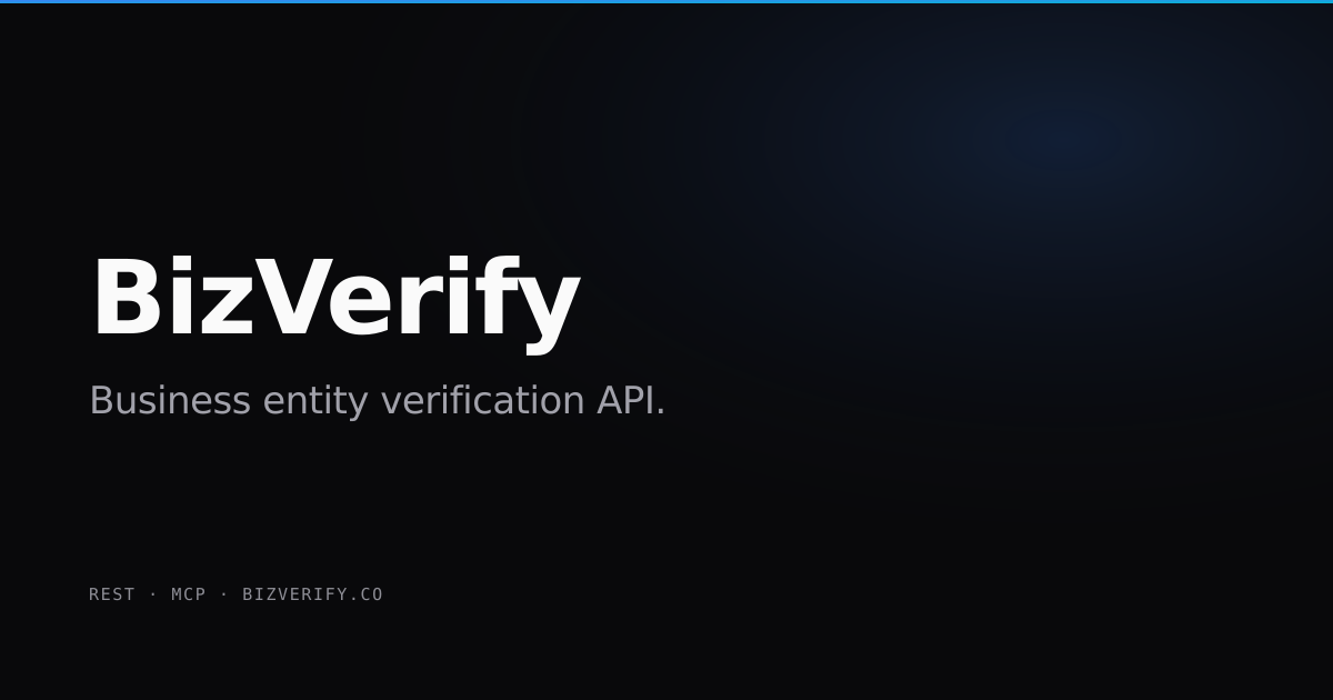 BizVerify — Business Entity Verification API